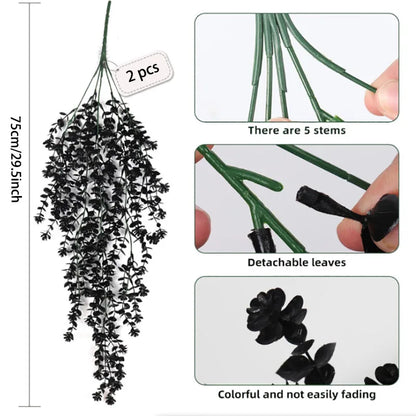 2pcs Artificial Vines UV-Resistant Protection Hanging Fake Plant