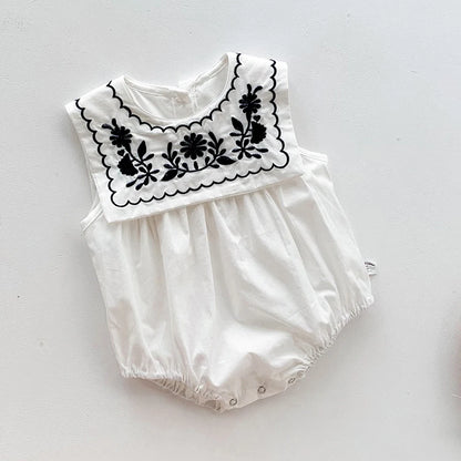 Infant Baby Girls Embroider Sleeveless Rompers