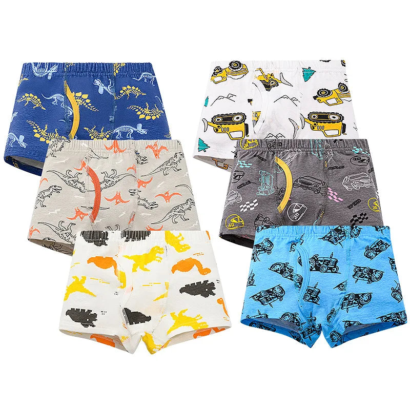 8 pcs Boys Boxer Briefs Sets 2025 New Kids Cartoon Underwear