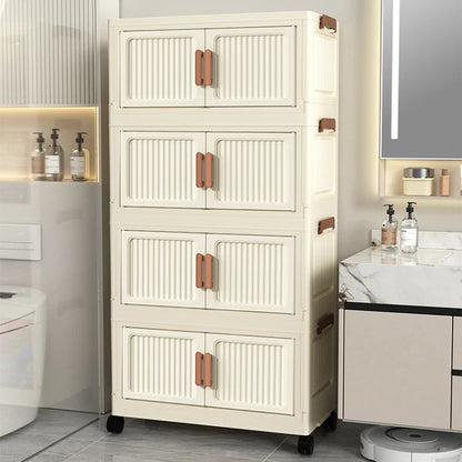 Foldable Plastic Storage Cabinet, Easy Assembly