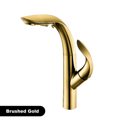 Luxury brass gold touch switch kitchen faucet