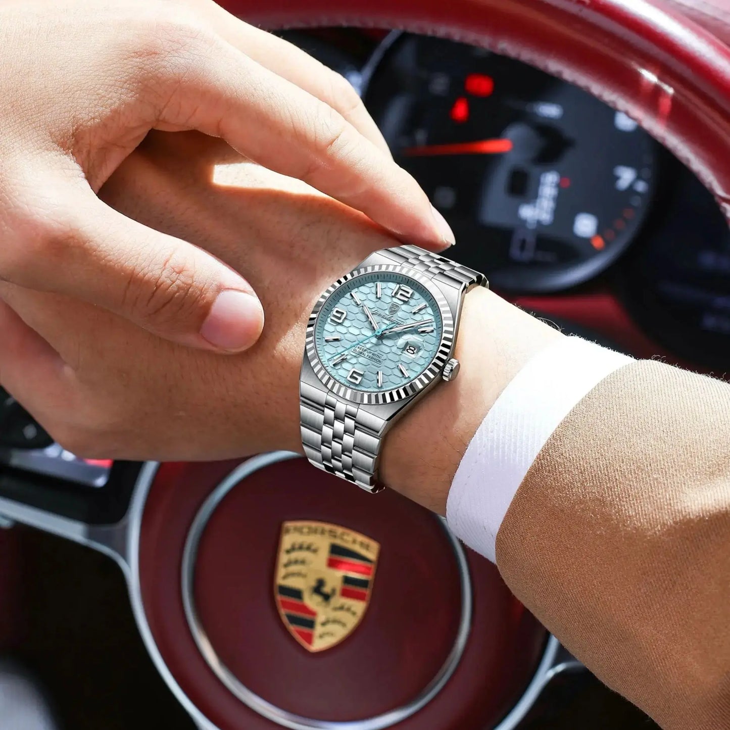 POEDAGAR High Quality Men Waterproof Luminous  Watch