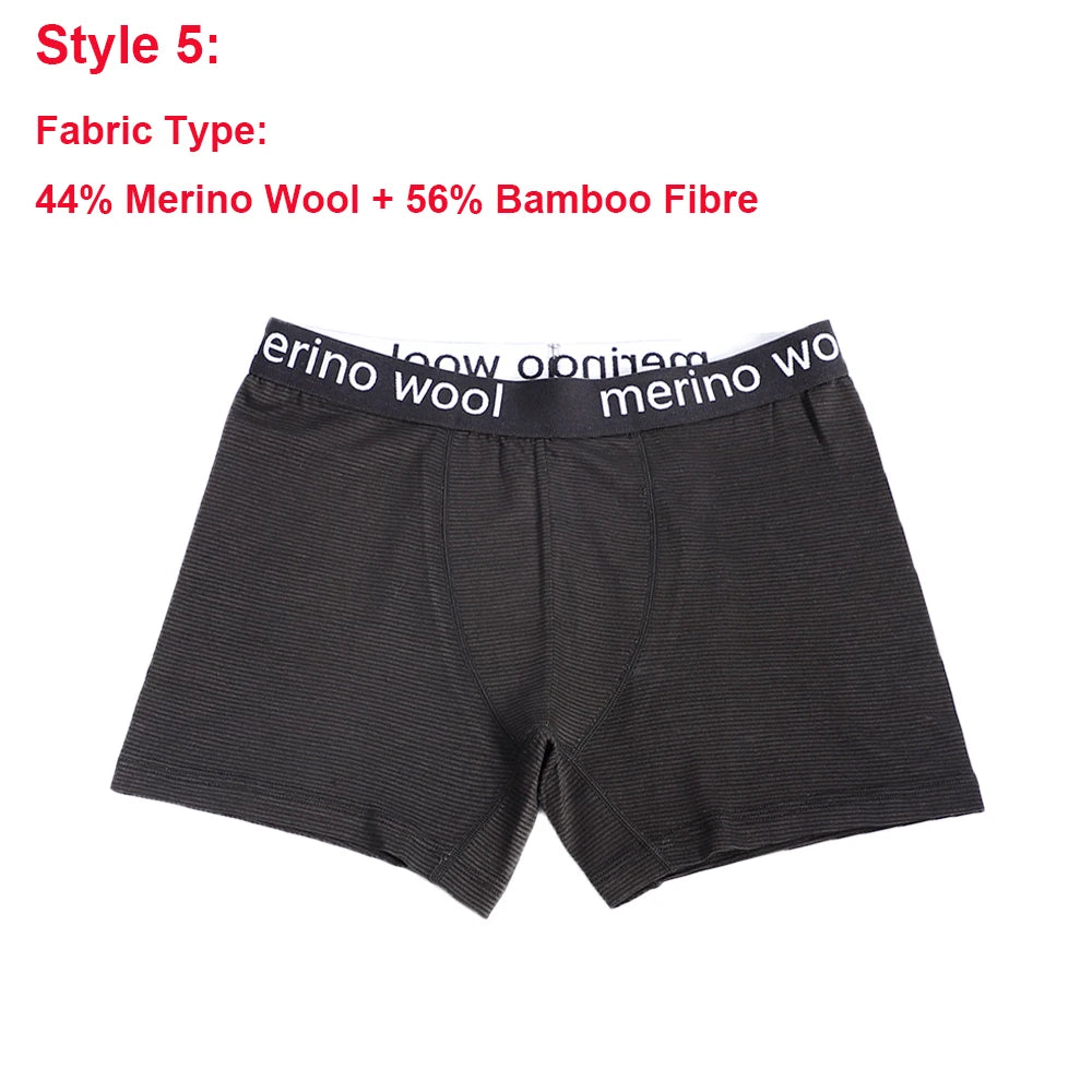Mens Merino Boxer Briefs Soft Breathable Sports