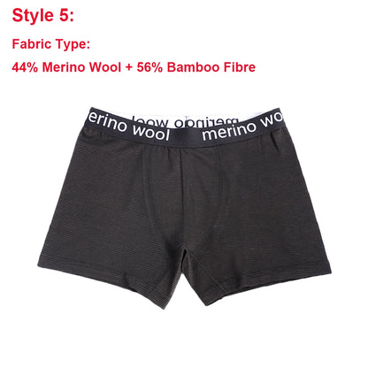 Mens Merino Wool Boxer Brief Breathable Fitness