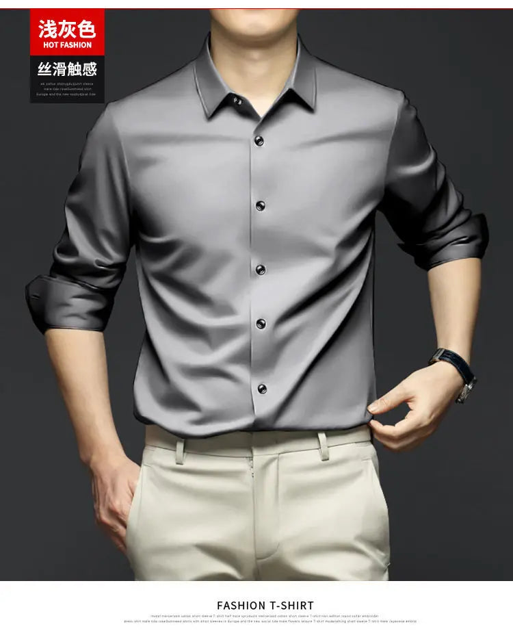 Men's Long Sleeve Shirt Luxurious Wrinkle Resistant