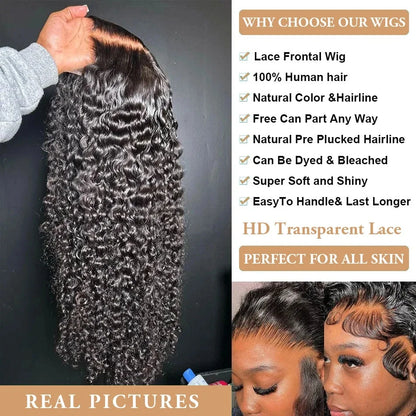 Lace Front Human Hair Wigs Deep Wave