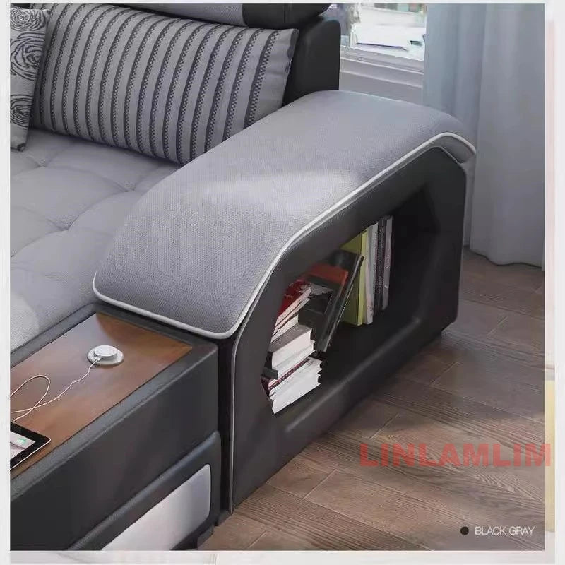 U-Shaped Sectional Fabric Sofa Set