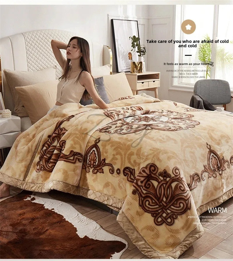 European Style Warm Raschel Blanket Weighted Comforter
