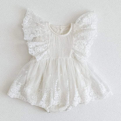 Infant Baby Girls Embroider Sleeveless Rompers