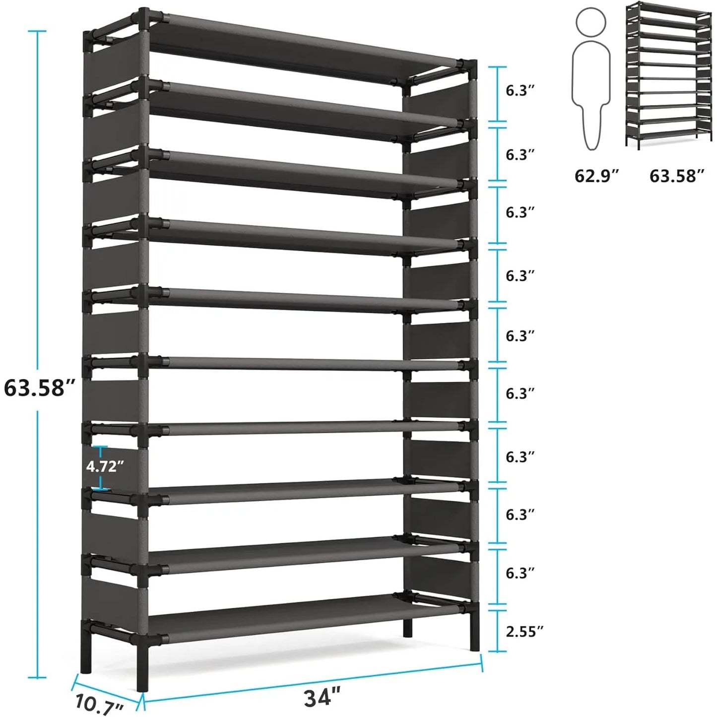 Large Capacity Organizer, Shoe/Book Shelf