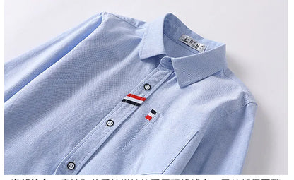 Cotton Solid Color Full-sleeved Boy's Shirts