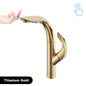 Luxury brass gold touch switch kitchen faucet