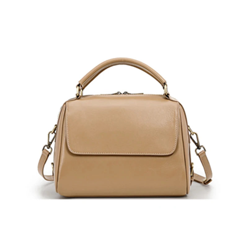 Genuine Leather Boston Tote Handbags For Women