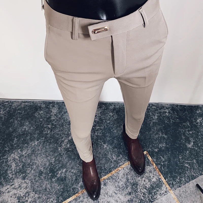 Men Stretch Slim Formal Casual Pants Fashion
