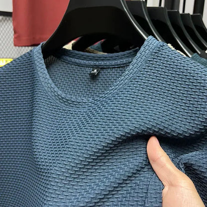 Mens Silk Mesh Breathable Casual Cool Quick-dry
