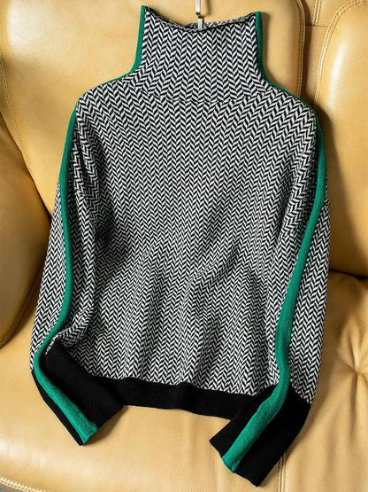 Women Pullover Knitted Fashion Sweater Turtleneck Top