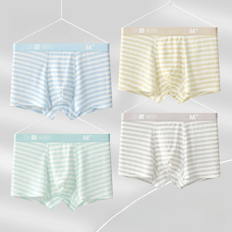 4PCS Teen Boys Mesh Breathable Young Children Underwear