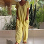 Women's Solid Color Casual Baggy Pocket Romper