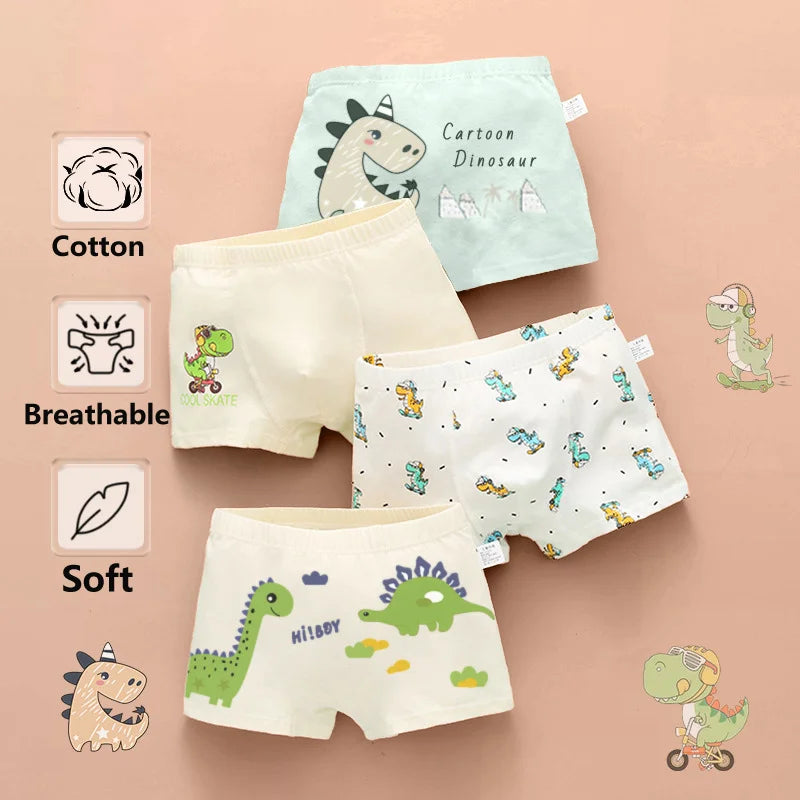 4pcs Boy/Teen Boys Boxer Briefs Cartoon Underwear