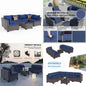 7 Pieces Outdoor Patio Furniture, Wicker Sectional Sofa