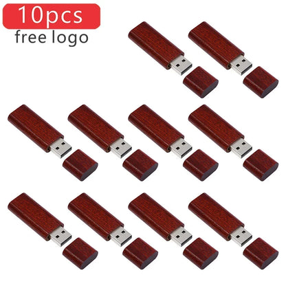 10PCS Wooden USB Flash Drive Memory Stick