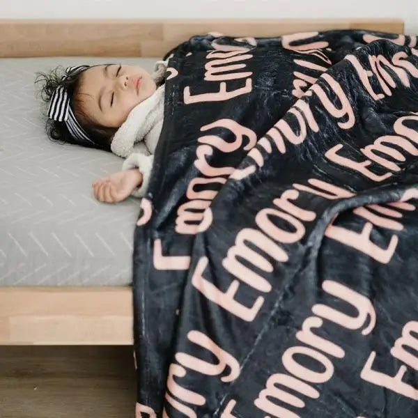 Personalized Color Blanket Baby Name Swaddle Fleece