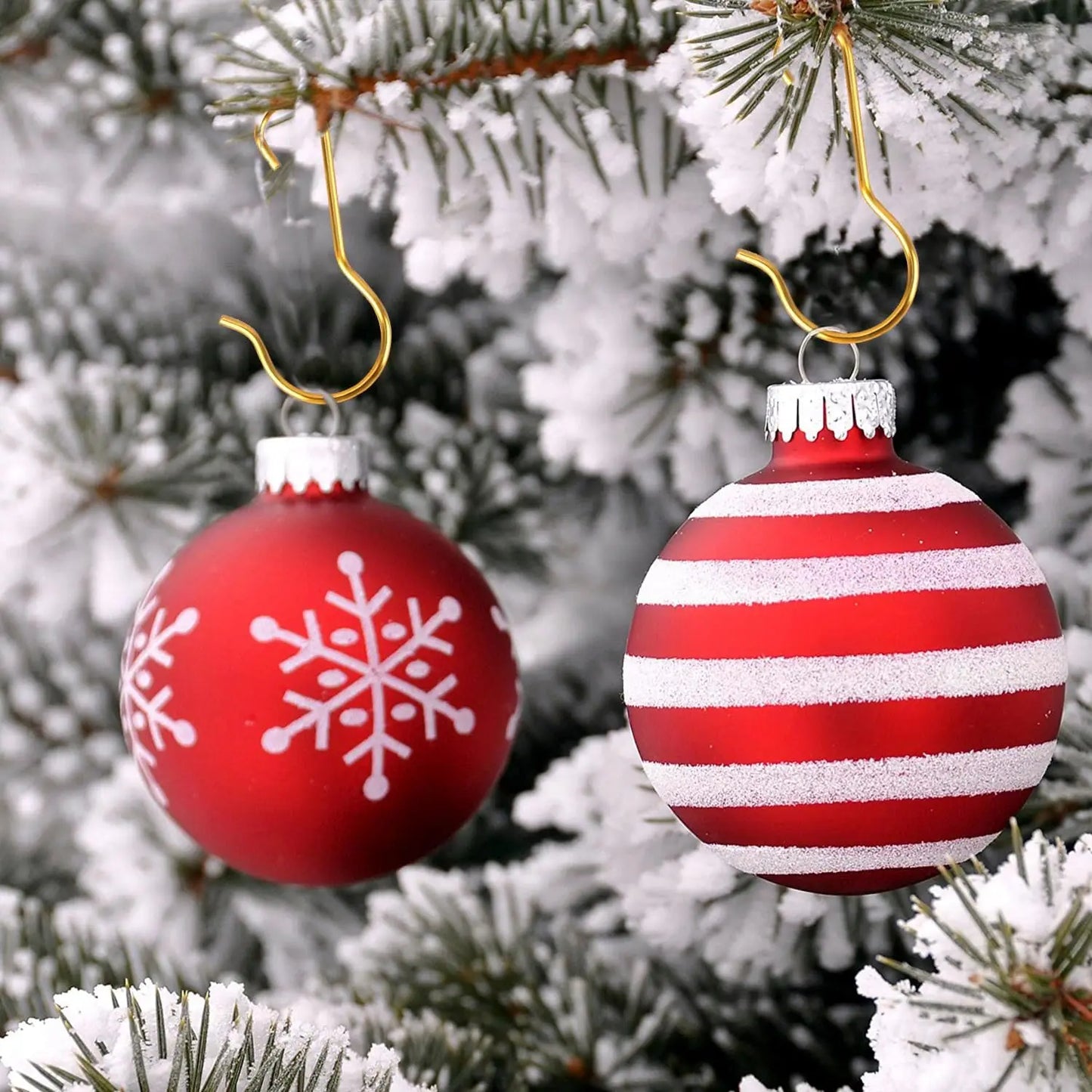 Christmas Ornament Metal Hooks Silver Gold