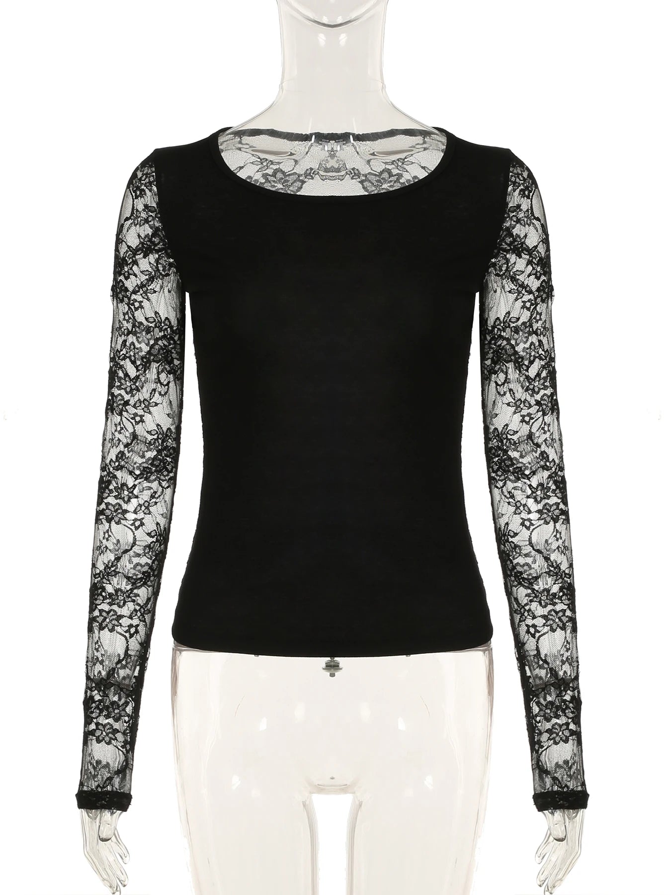 Black Gothic T-shirt For Women Club Lace
