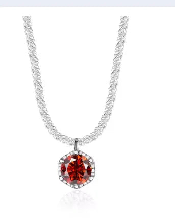 Sterling Silver Moissanite Crown Necklace for Ladies