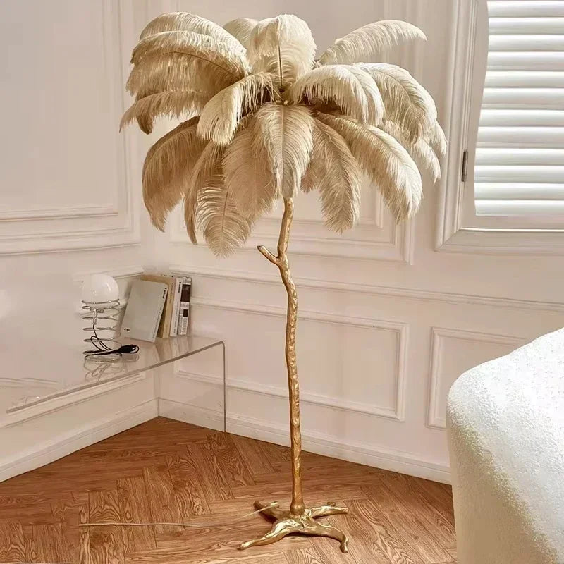 Luxury Feather Floor Standing Lamp Mood Light