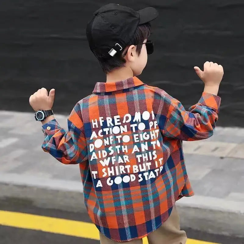 Boys' Long Sleeve Checkered Shirt for Toddler