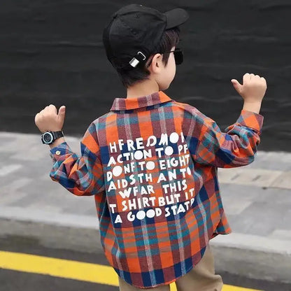 Boys' Long Sleeve Checkered Shirt for Toddler