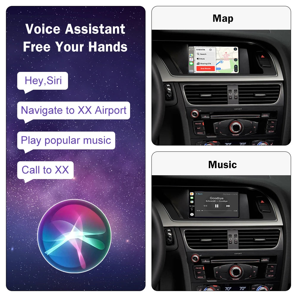 Wireless Carplay for Audi Rear Camera  USB