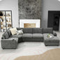 Modern U-Shaped Oversized Chaise Lounge, Cup Holders