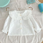 2 Pcs Lapel Denim Baby Girl Romper Set