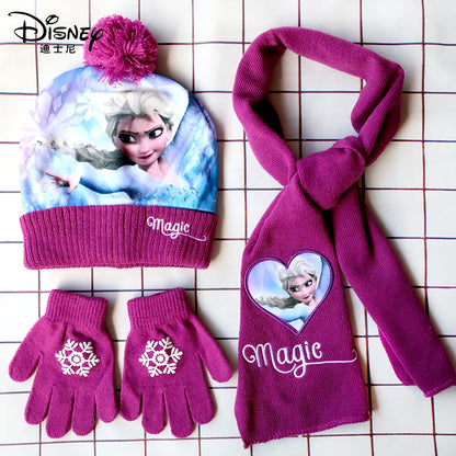 Magic Elsa Cartoon Scarf Hat glove