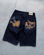 Denim Men's and Women's hip-hop cartoon shorts