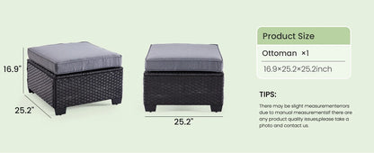 Sofa Set, Outdoor Furniture with Ottoman