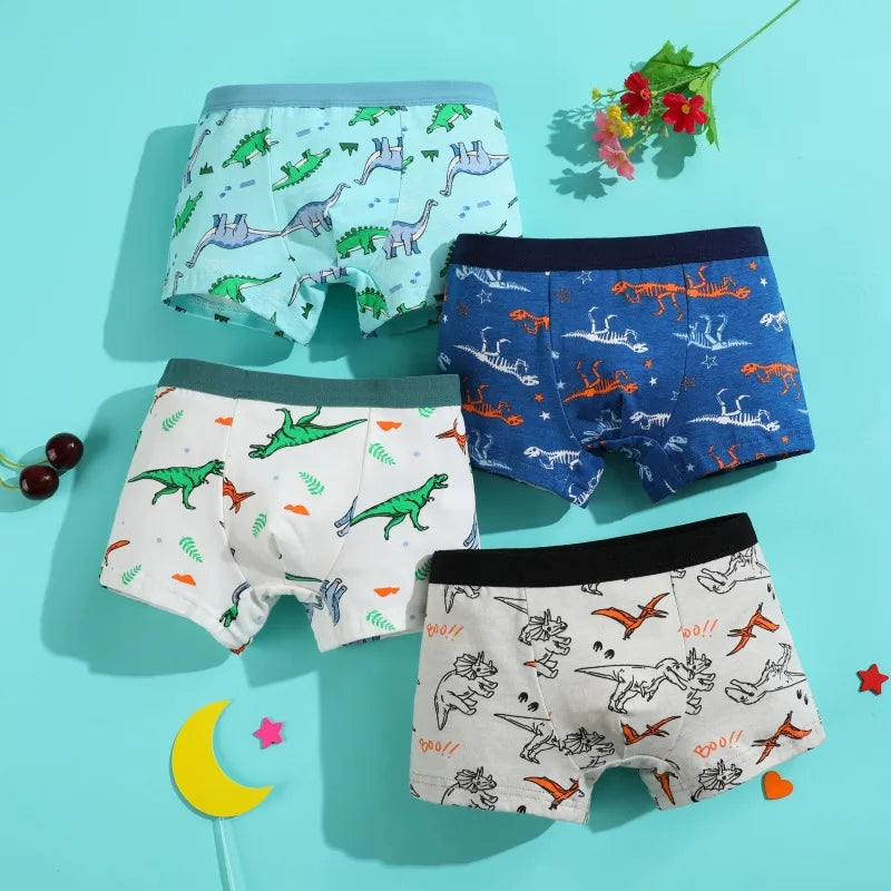 12 pcs Boys Boxer Briefs Cartoon Sets