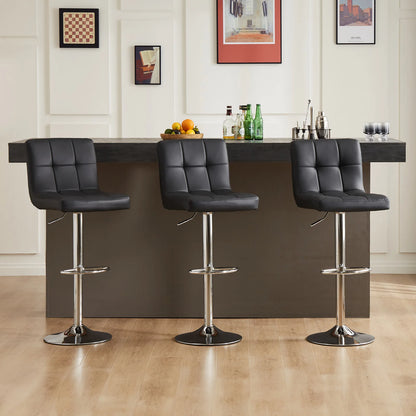 2 PU Leather Bar Stools Upholstered Counter Height