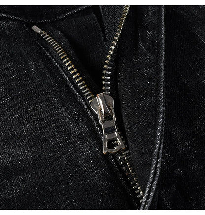 Men Ripped Distressed Black Slim Tapered Jeans