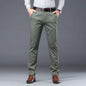 Gray Green Trousers Men Fleece Casual Pants