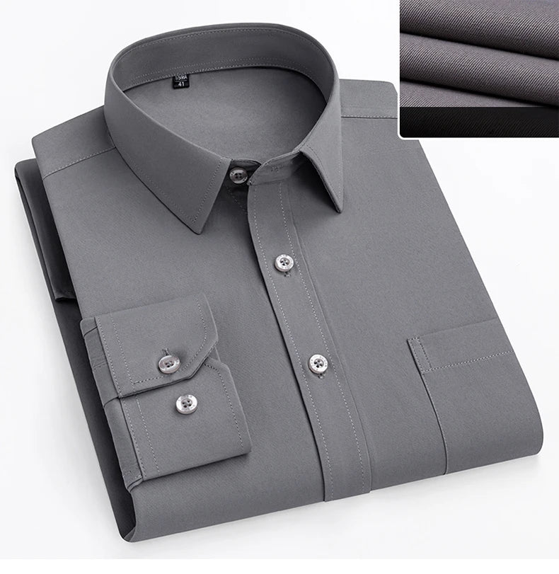 double collor Full shirts for men plus size