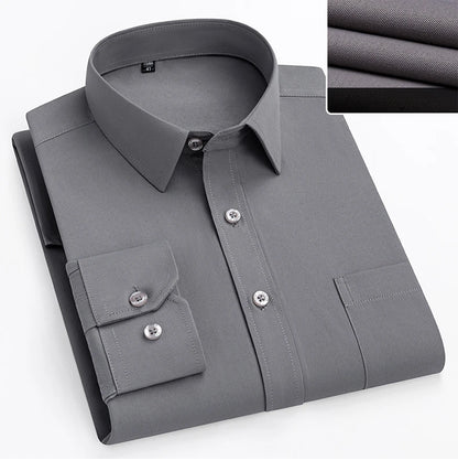 double collor Full shirts for men plus size
