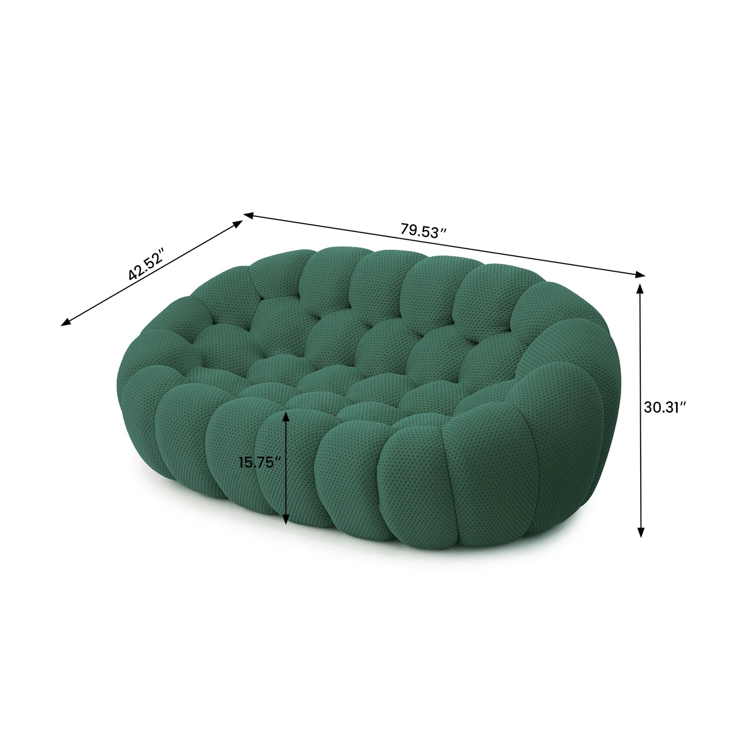 Modern Curved Loveseat Couch Football-Shaped