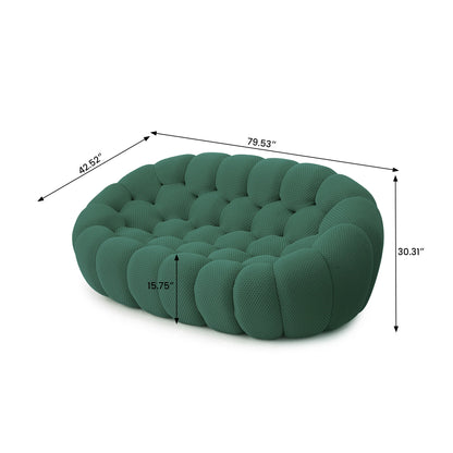 Modern Curved Loveseat Couch Football-Shaped