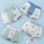 4PCS Boys Cute Cotton Antibacterial Cartoon Print Underwear