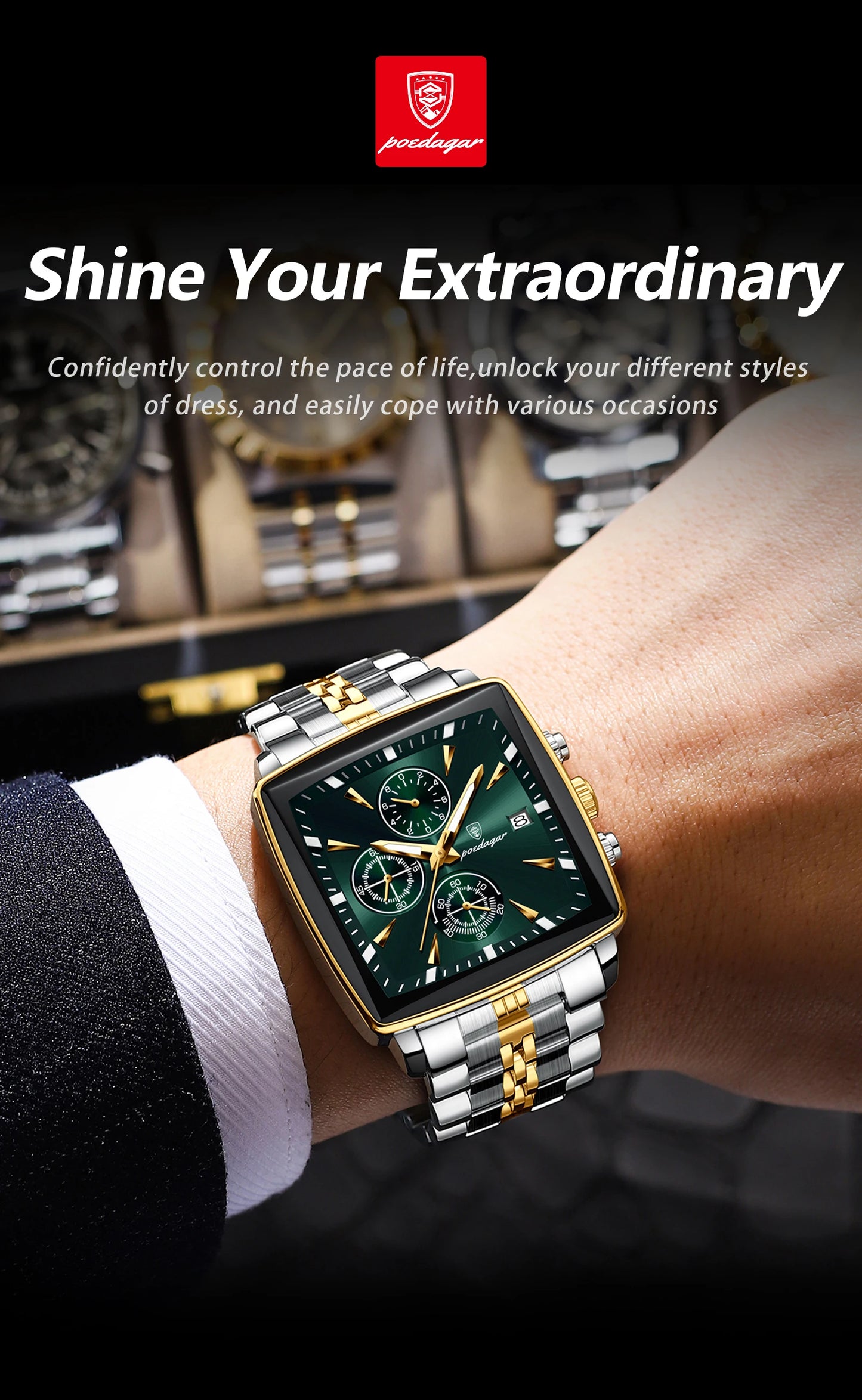 POEDAGAR Top Luxury Male Wristwatch Waterproof