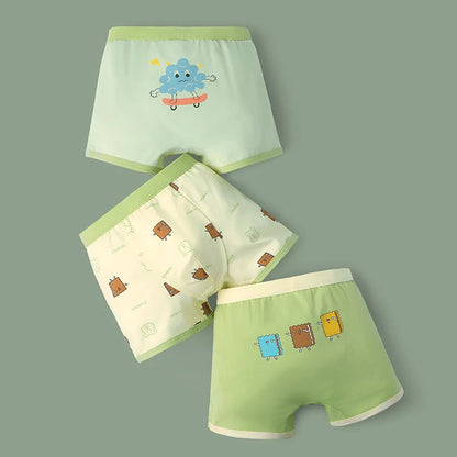 6 Pcs High Quality Boys Boxer Cartoon Underwear