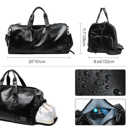Vintage Leather Travel Duffel Bag for Men/Women